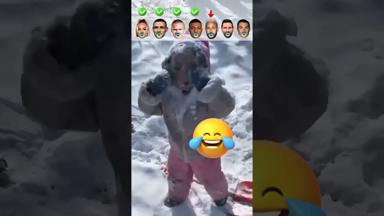 Alisha Lehman Foden Haaland Mbappe Neymar Jr Leo Messi and Cris Ronaldo 🐐💀 child vs Snow ❄️🌨️