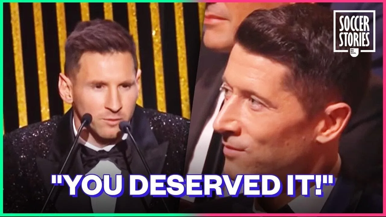 Lewandowski's Amazing Reaction When Messi Won His 7th