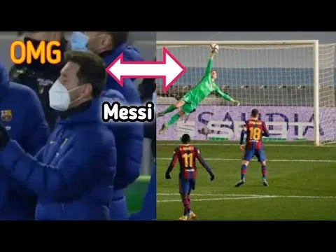 Lionel Messi Réaction Saves Marc André Ter Stegen vs Real
