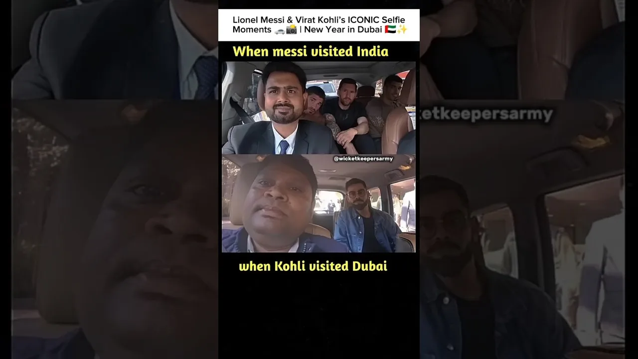 Les moments de selfie ICONIQUES de Lionel Messi et Virat Kohli 🚗📸 | Nouvel An à Dubaï 🇦🇪✨