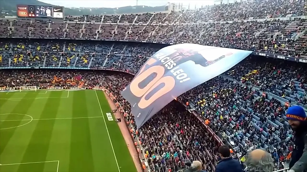 Leo Messi 500. Goal Tribute Tifo 2017-04-26 / Camp Nou