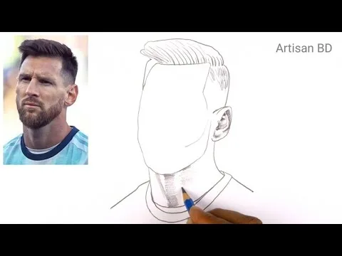 Pencil Drawing of Lionel Messi | Easy Pencil Sketch, Messi