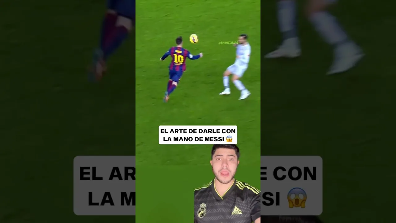 EL ARTE DE DARLE CON LA MANO DE LEO MESSI 😱 #messi #leomessi #cristianoronaldo #cr7