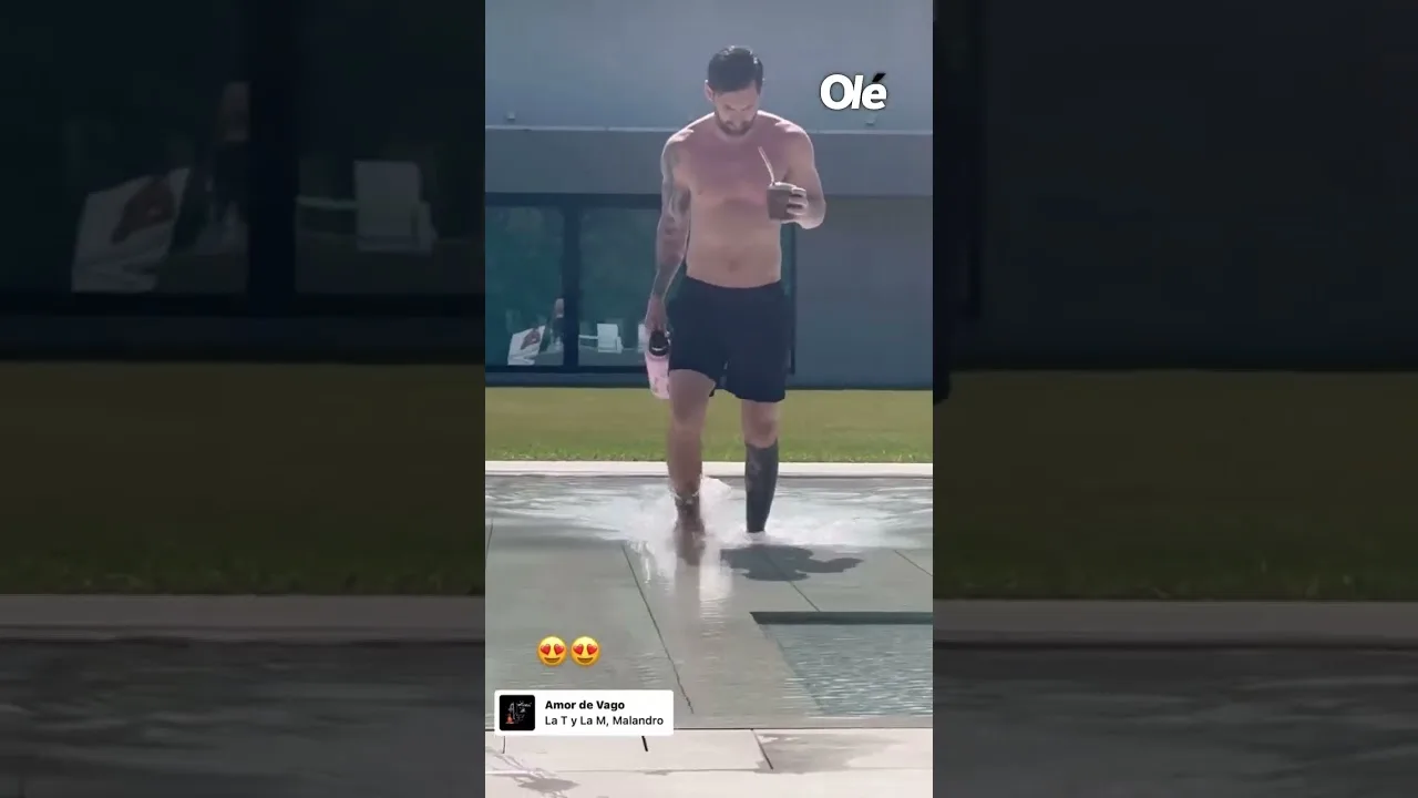 Leo Messi 🔥Anto compartió un video del capitán de vacaciones. #futbol #messi #futbolargentino