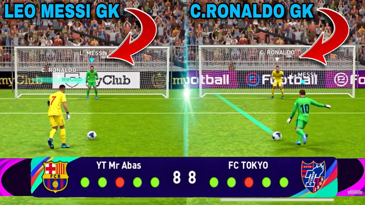 Goalkeeper Leo Messi VS Goalkeeper Cristiano Ronaldo || PES