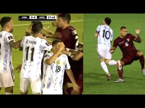 BRUTALES FOUL AN LEO MESSI GEGEN