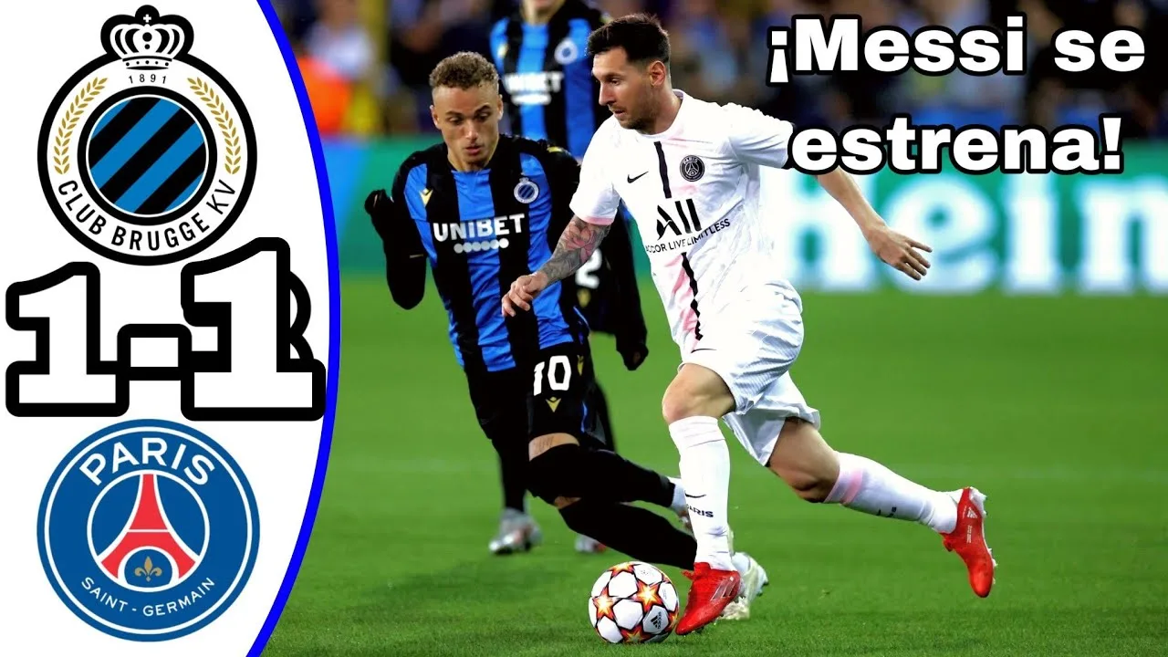 Gol De Messi – Club Brujas 1-1 PSG – Goles y Resumen