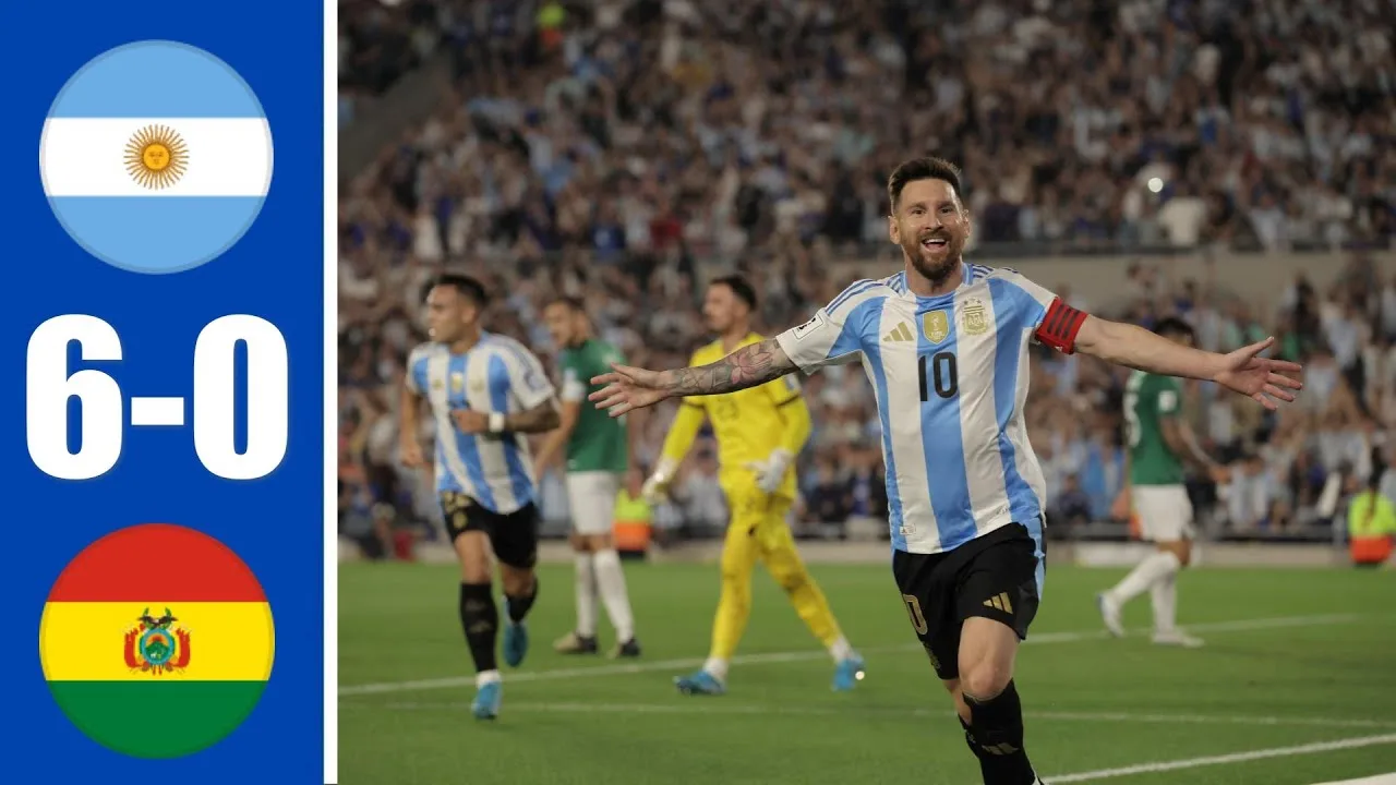Buts du triplé de Messi et 2 passes décisives pour l’Argentine contre la Bolivie (6-0)