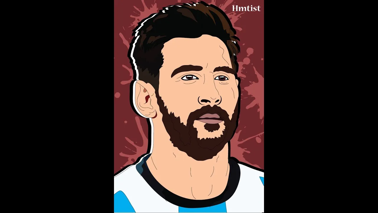 Draw Lionel Messi | Digital Sketch | Using Brush Tool |