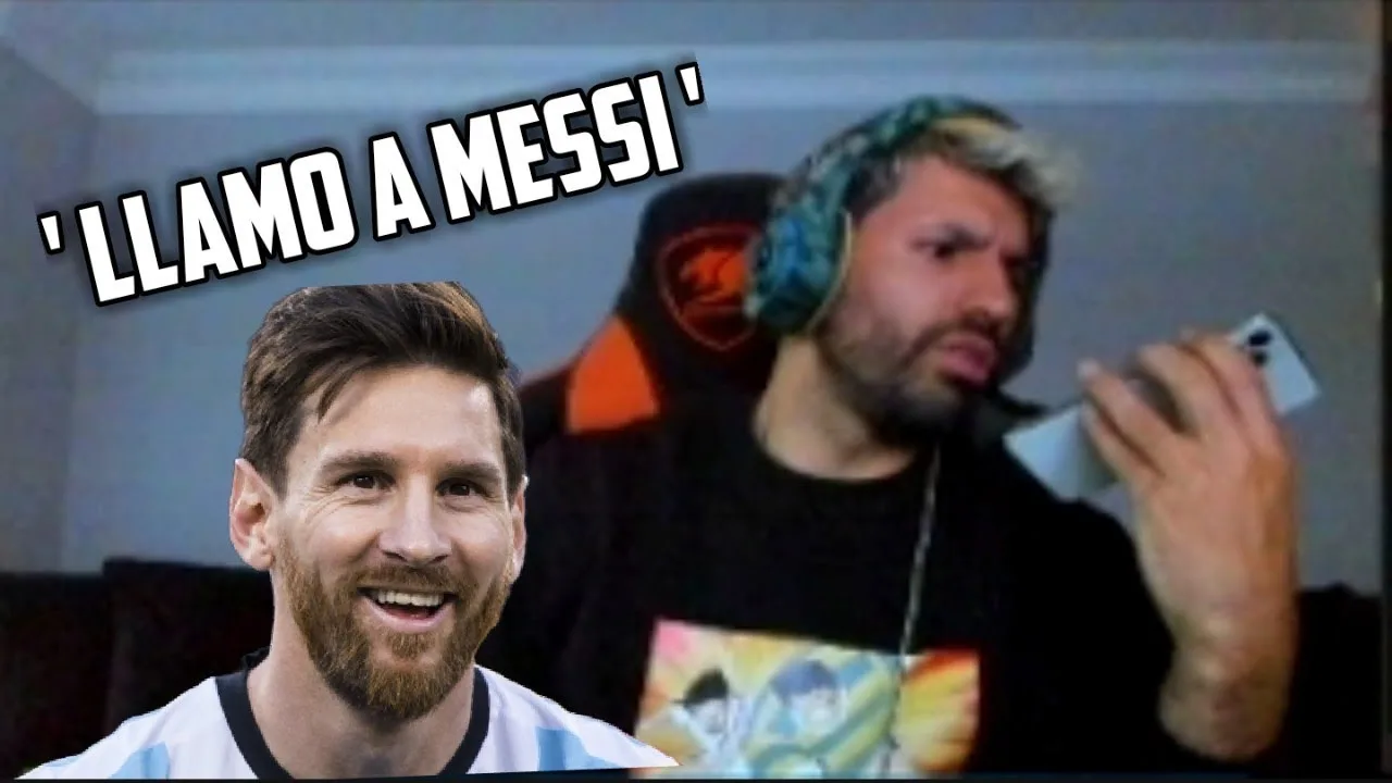Sergio "kun" Aguero Calls Lionel Messi On Stream |