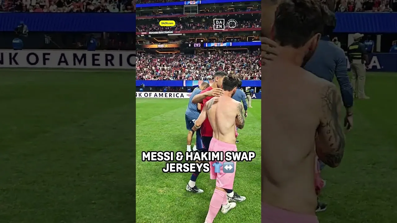 Lionel Messi et Achraf Hakimi échangent des chemises après Miami-Inter PSG