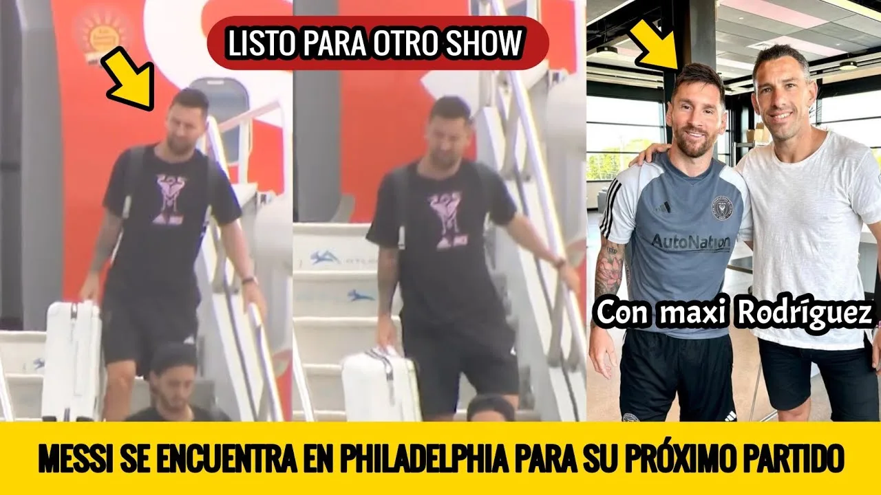 LEO MESSI LLEGA A PHILADELPHIA PARA EL PARTIDO DE MAÑANA CON