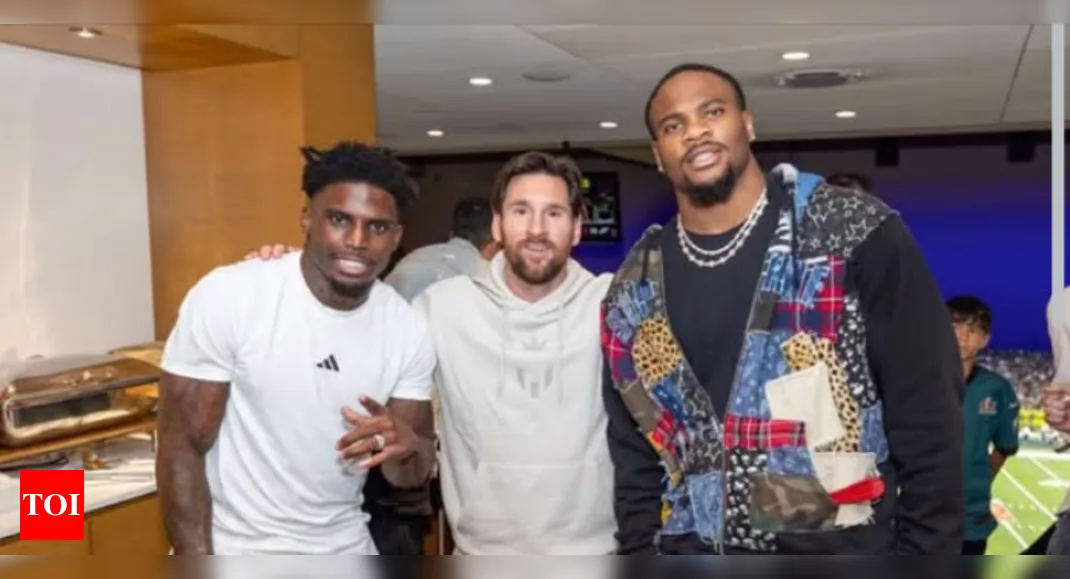 Lionel Messi: le moment du fanboy ultime de Tyreek Hill: rencontre Lionel Messi au Super Bowl et le déclare «  la chèvre  »