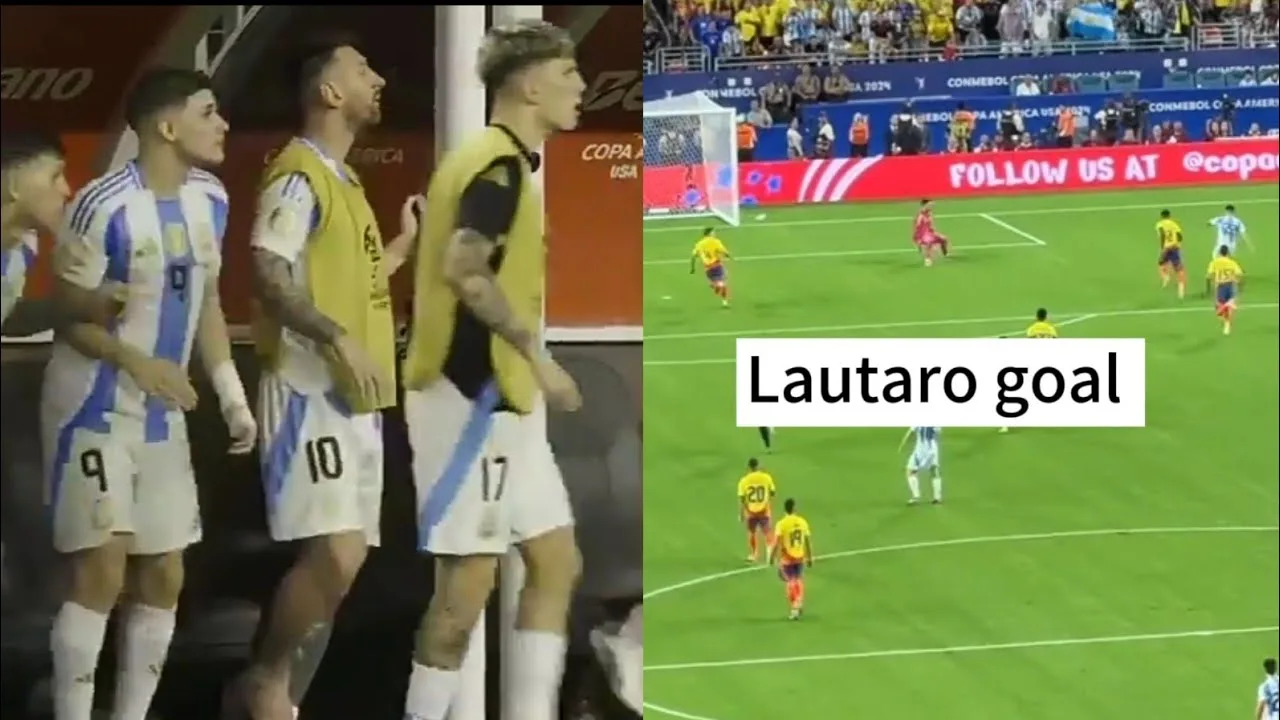 Lionel Messi crazy reaction to Lautaro Martinez extra time goal – Argentina