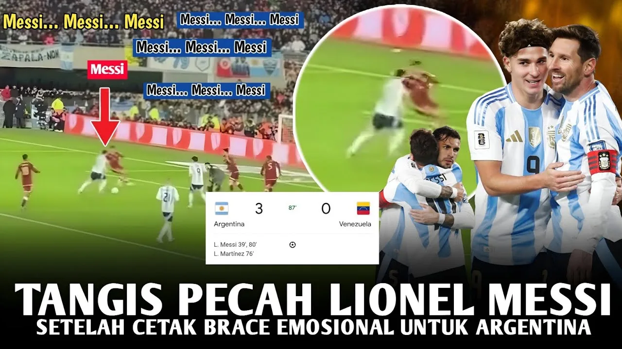 1 Stadium cassé‼ ourdonel Messi Print Spectacular Abrace 😱 Argentine Gagnez 3-0 vs Venezuela 😍
