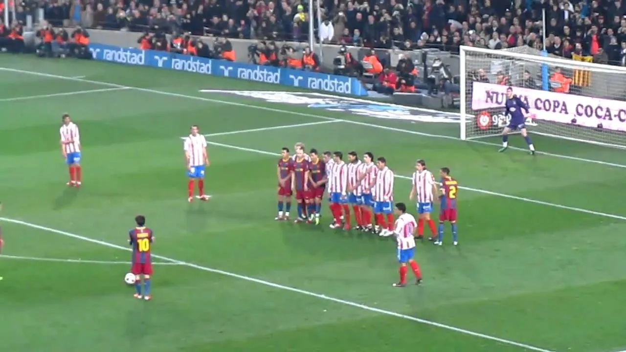 Lionel Messi gets a yellow card