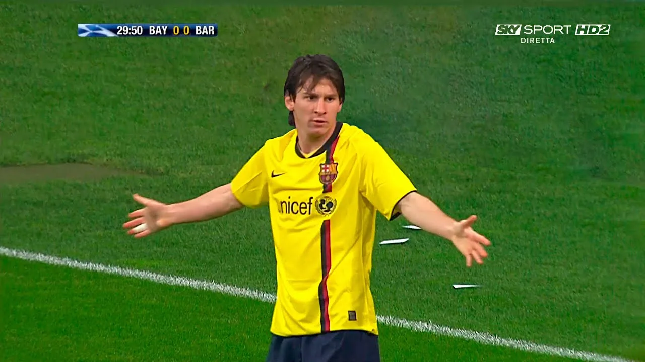 Lionel Messi vs Bayern Munich (UCL) (Away) 2008-09 English