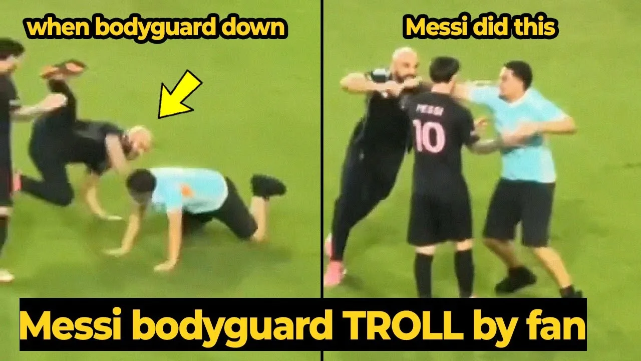 Le garde du corps de Messi a été abordé par un envahisseur de pitch, mais regardez Messi Reaction … | Nouvelles de football aujourd’hui