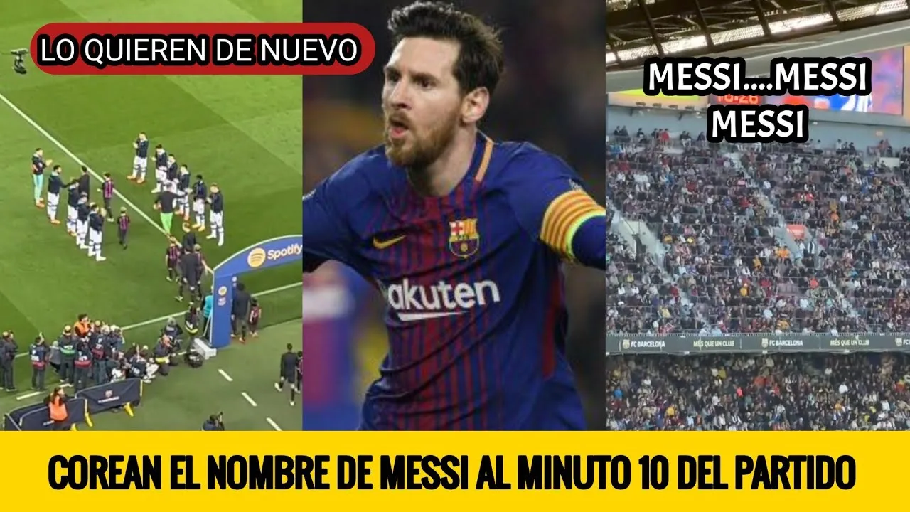 HINCHAS DEL BARCELONA COREAN EL NOMBRE DE LEO MESSI EN EL