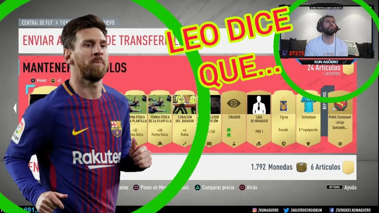 LEO MESSI HABLA CON EL KUN AGÜERO EN DIRECTO
