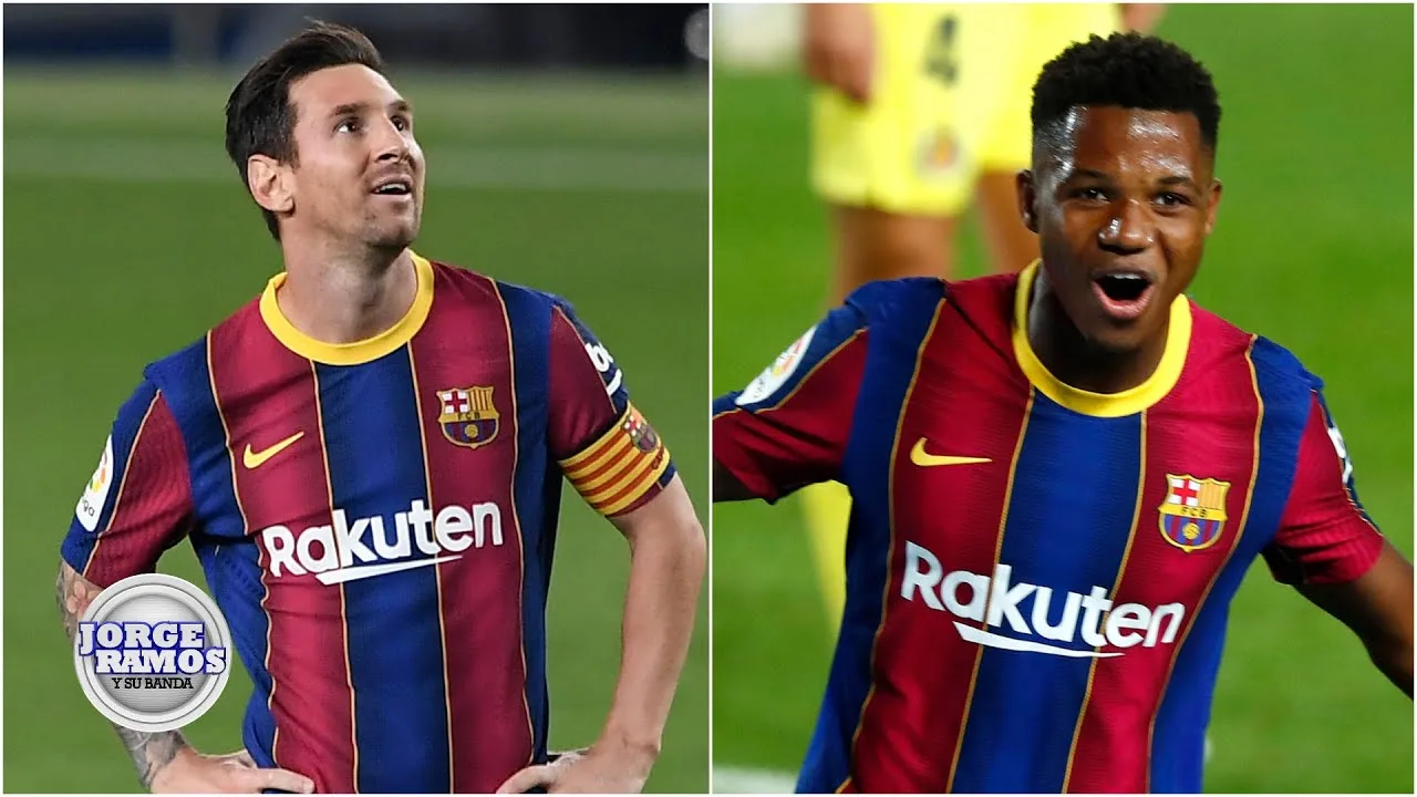 ANSU FATI y LIONEL MESSI hacen goles y el Barcelona gana.
