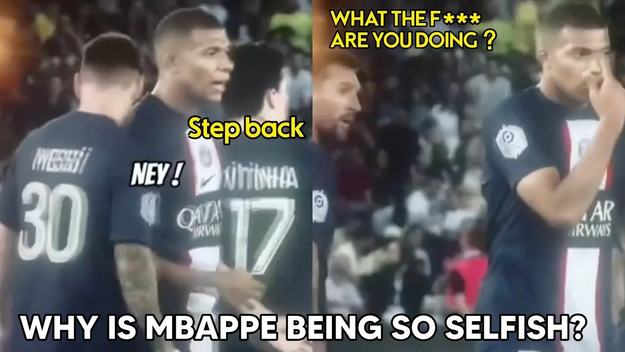 Messi Shock reaction after he noticed Mbappe bumping him
