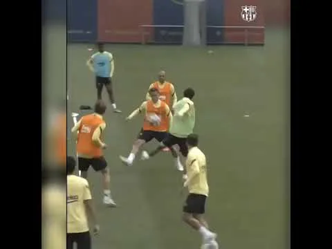 Impossible flick #leo Messi in training session .leo Messi