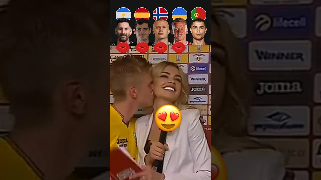 Messi VS Casillas VS Haaland VS Zinchenko VS Ronaldo Kiss Challenge😘