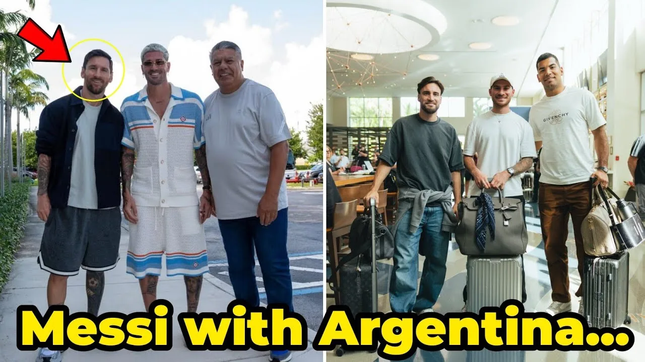 Lionel Messi et les joueurs de l’équipe nationale d’Argentine arrivent au camp d’entraînement avant le match contre le Venezuela