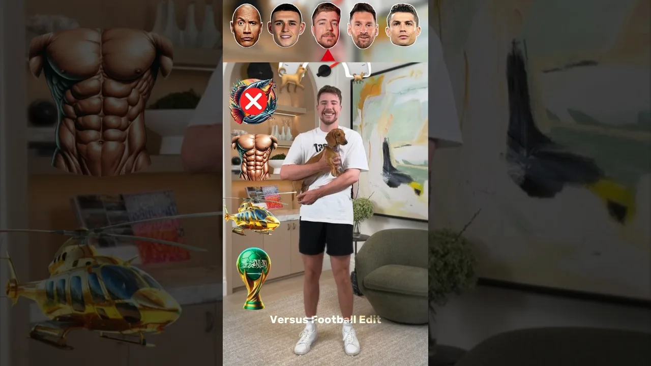 The Rock, Phil Foden, Mr Beast, Leo Messi, Ronaldo 🤯🔥 #youtube #youtubeshorts #football