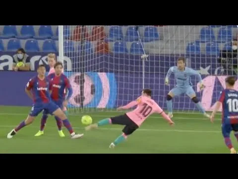 Lionel Messi Goal Vs Levante Fc 0-1 Fc Barcelona Volley Goal