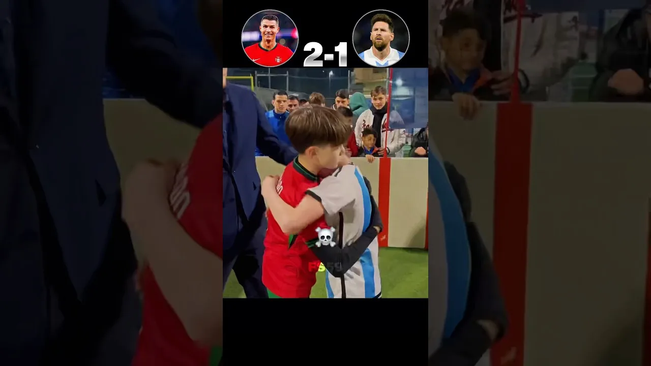 Cristiano Ronaldo Jr vs Leo Messi Jr – THE GOATS🔥☠️ #footballshorts #football #shorts