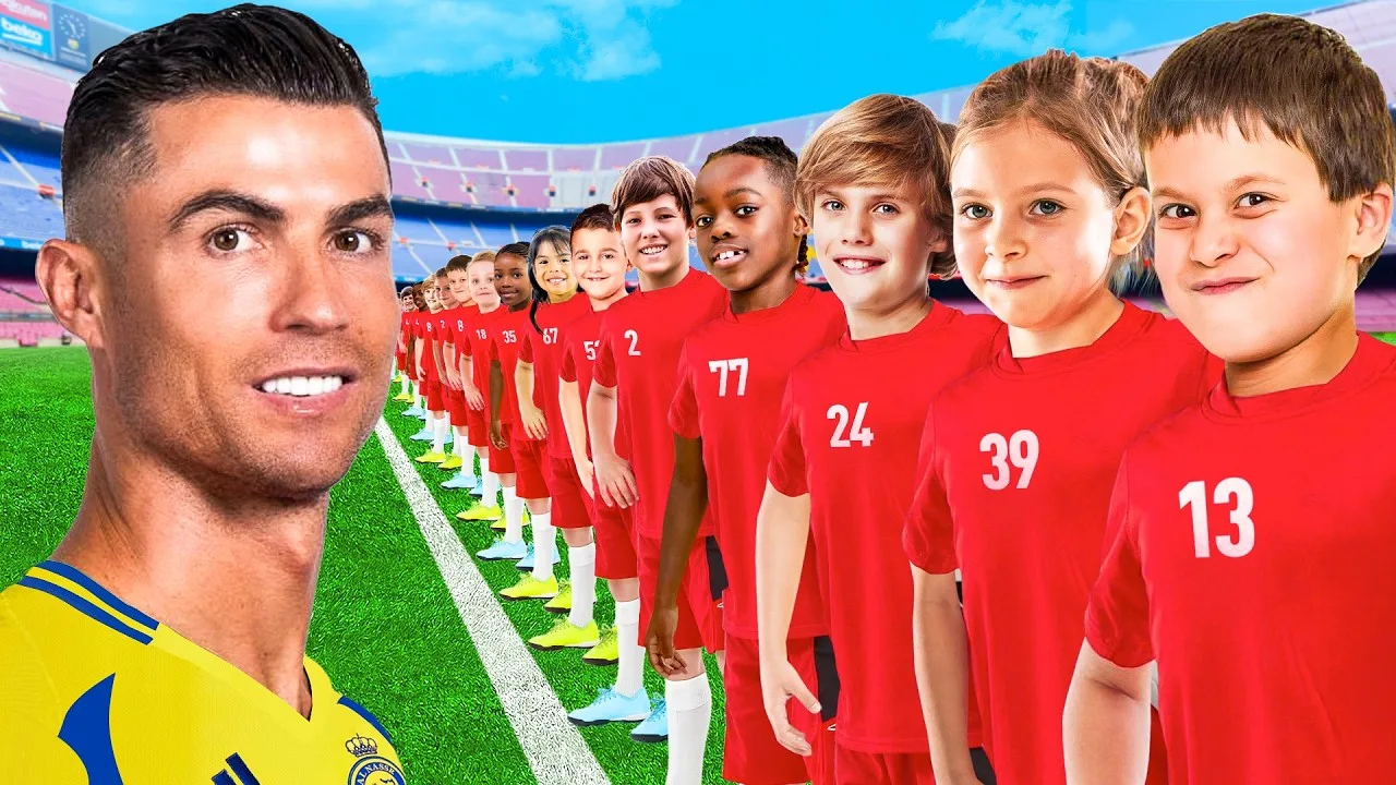 100 enfants vs footballeur professionnel de 10 ans