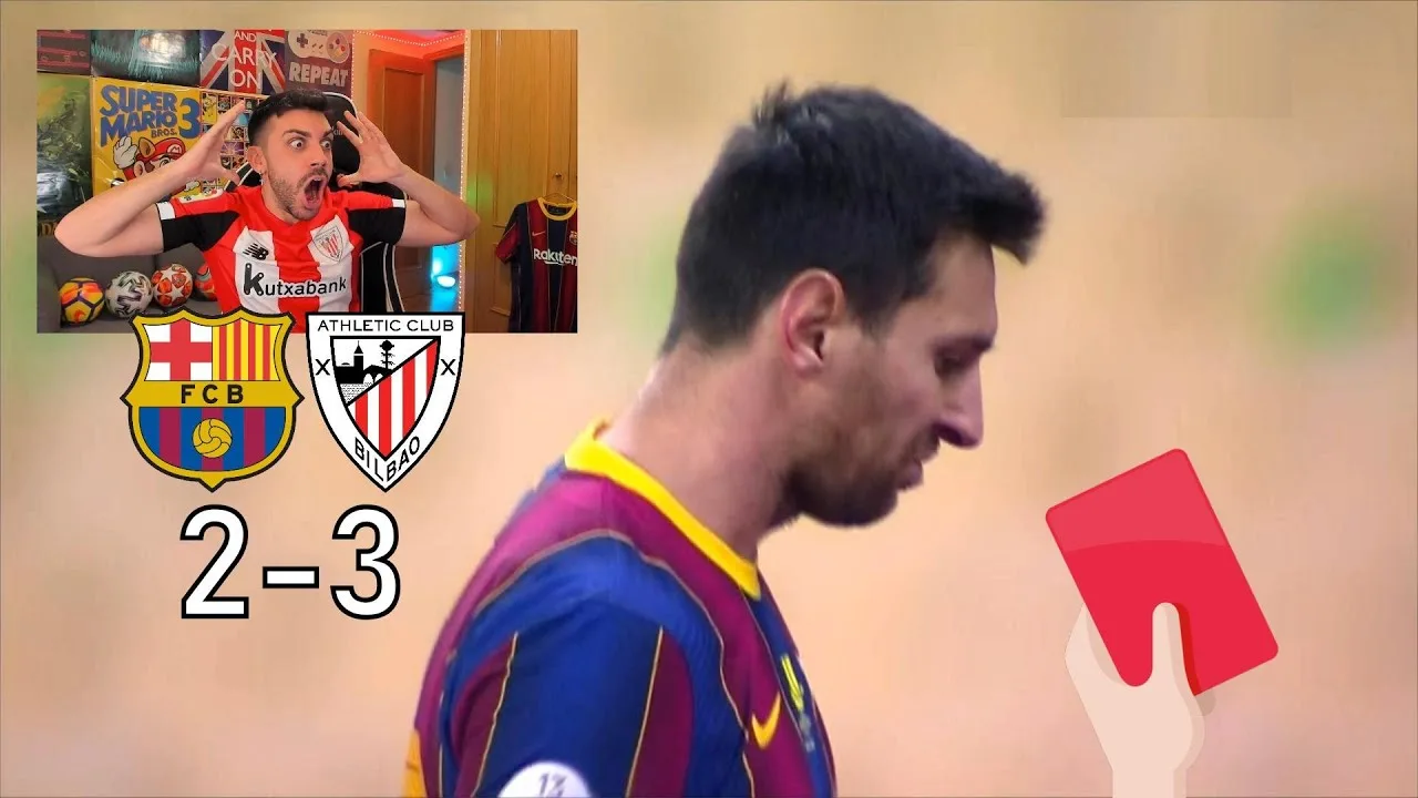 MESSI EXPULSADO !!! BARCELONA 2-3 ATHLETIC DE BILBAO
