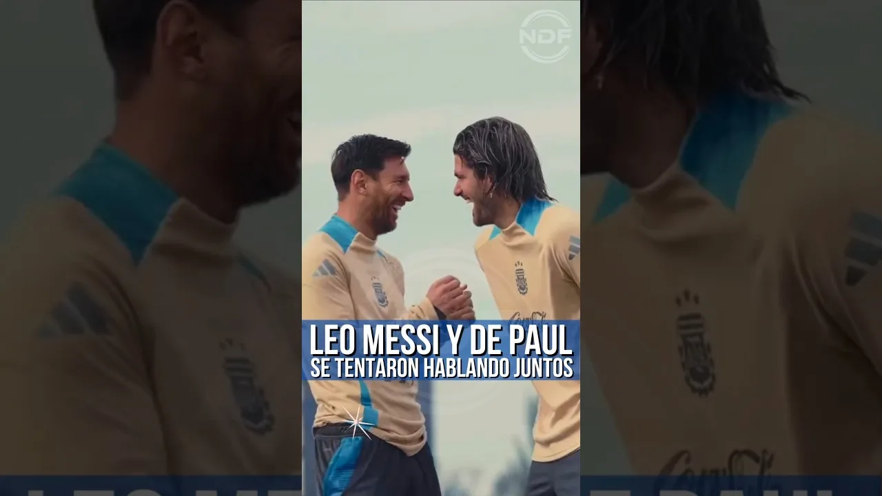 Leo Messi et Rodrigo de Paul se tentent de rire 🤣