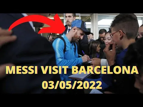 Leo Messi arrive in Barcelona with family and signs shirts