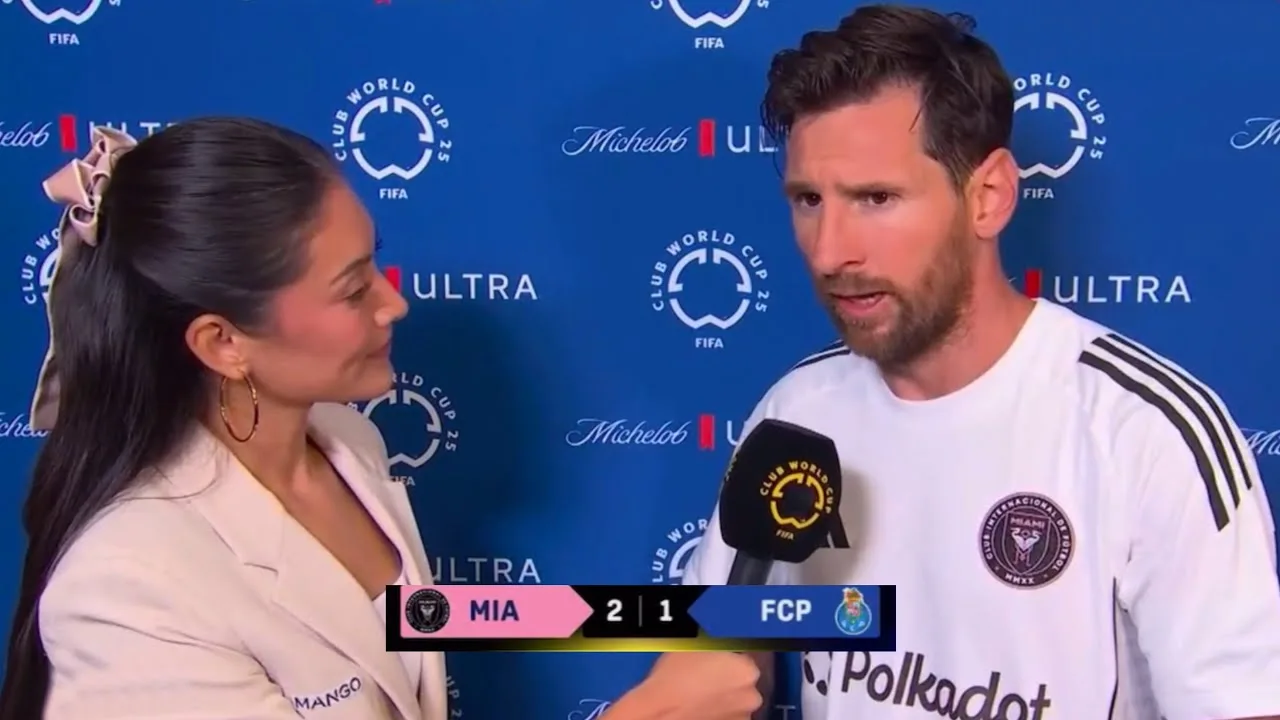 Réaction de Lionel Messi sur son but franc-coup contre Porto